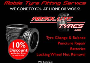 Absolute Tyres - promotional flyer