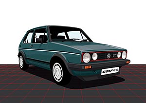 Hot Hatchback Artworks - volkswagen golf gti (green)