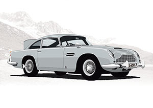 Bond Car Artworks - aston martin db5 (q-branch version)