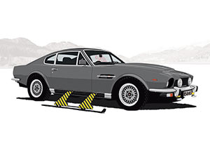 Bond Car Artworks - aston martin v8 (q-branch version)