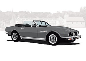Bond Car Artworks - aston martin v8 volante