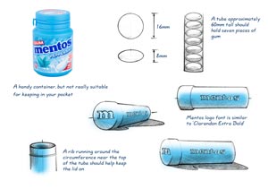 Chewing Gum Holder - initial sketches